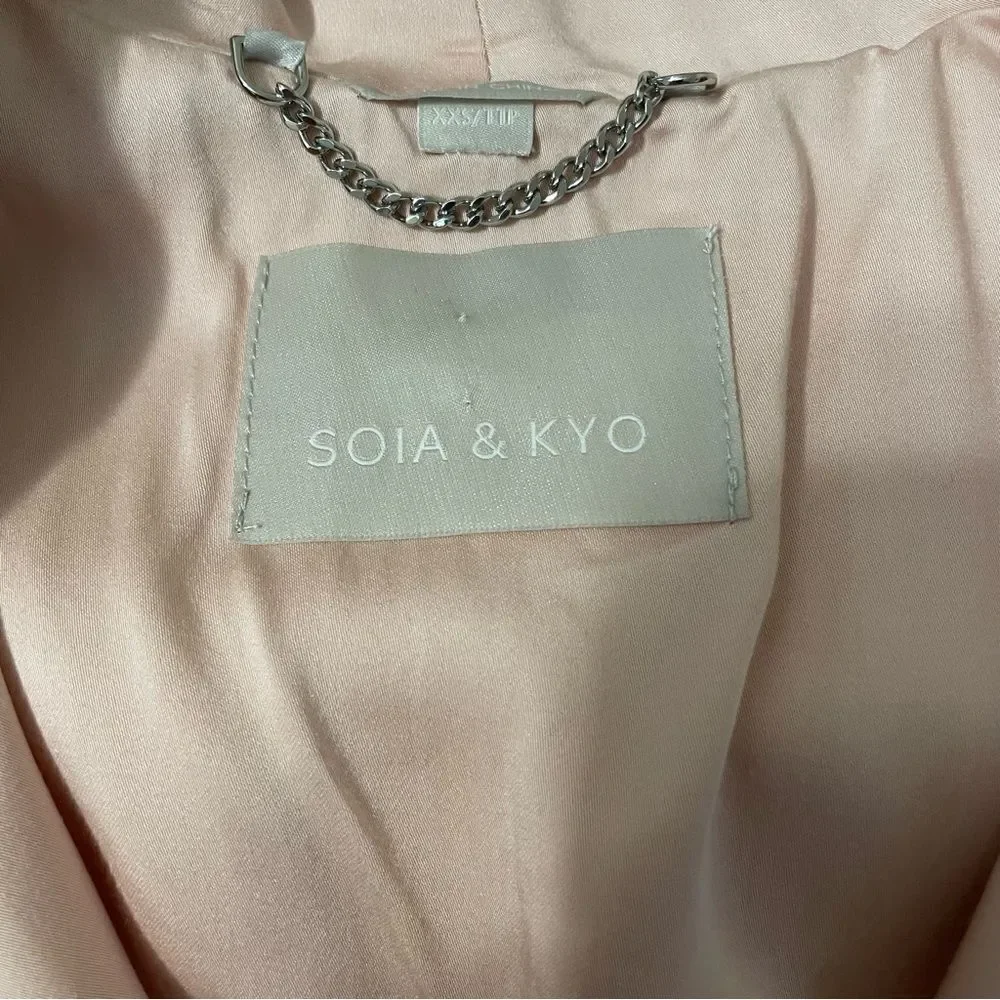 Soia & Kyo Marinella Ballet Pink Straight Fit Trench Coat Sz-XXS
